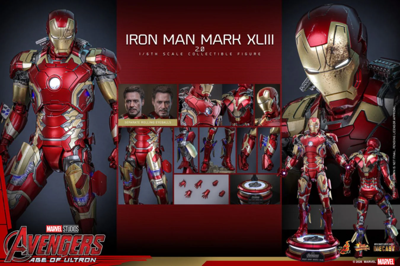 Avengers: Age of Ultron - Iron Man Mark XLIII (2.0) 1:6 Scale Collectible Action Figure - Image 10