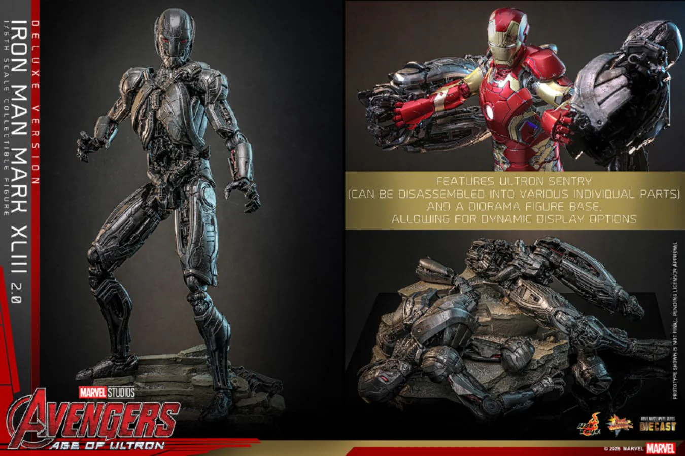 Avengers: Age of Ultron - Iron Man Mark XLIII (2.0) Deluxe 1:6 Scale Collectible Action Figure - Image 14