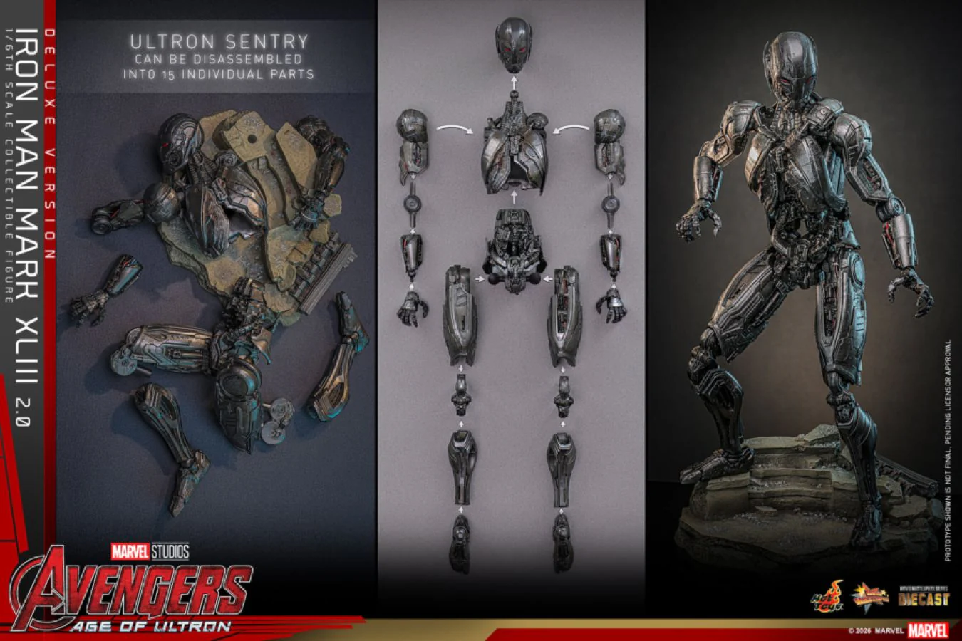 Avengers: Age of Ultron - Iron Man Mark XLIII (2.0) Deluxe 1:6 Scale Collectible Action Figure - Image 16