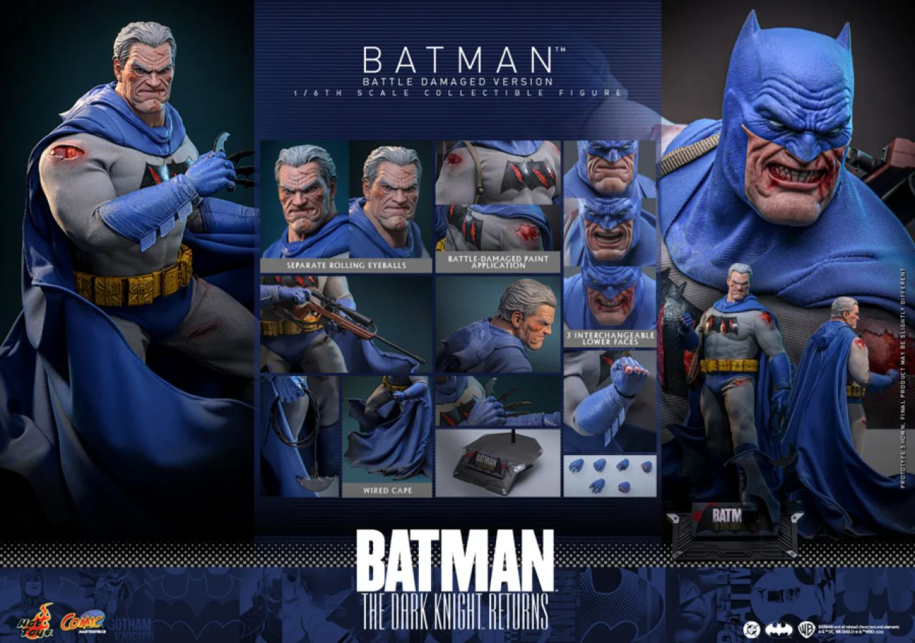 Batman: The Dark Knight Returns - Batman (Battle Damaged) 1:6 Scale Collectible Action Figure - Image 15