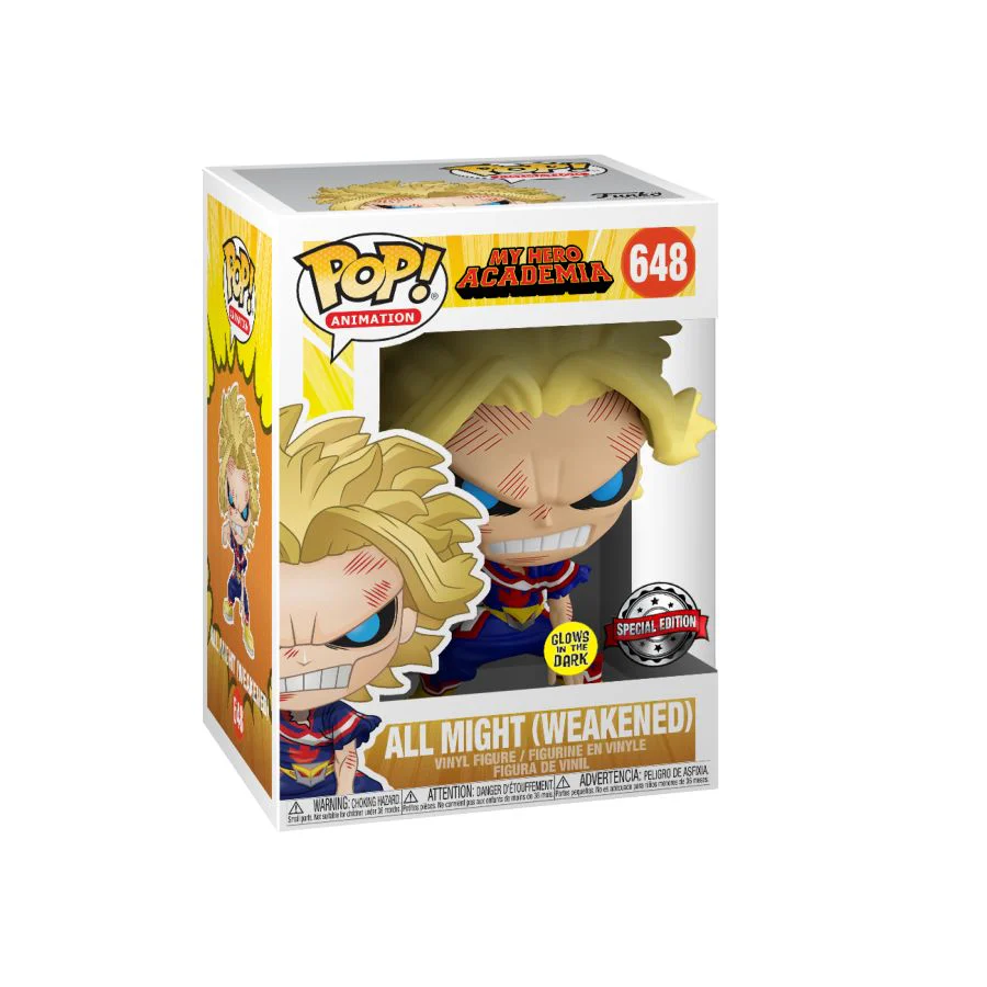 My Hero Academia - All Might Weakened Glow US Exclusive Pop! Vinyl #648 - Image 3