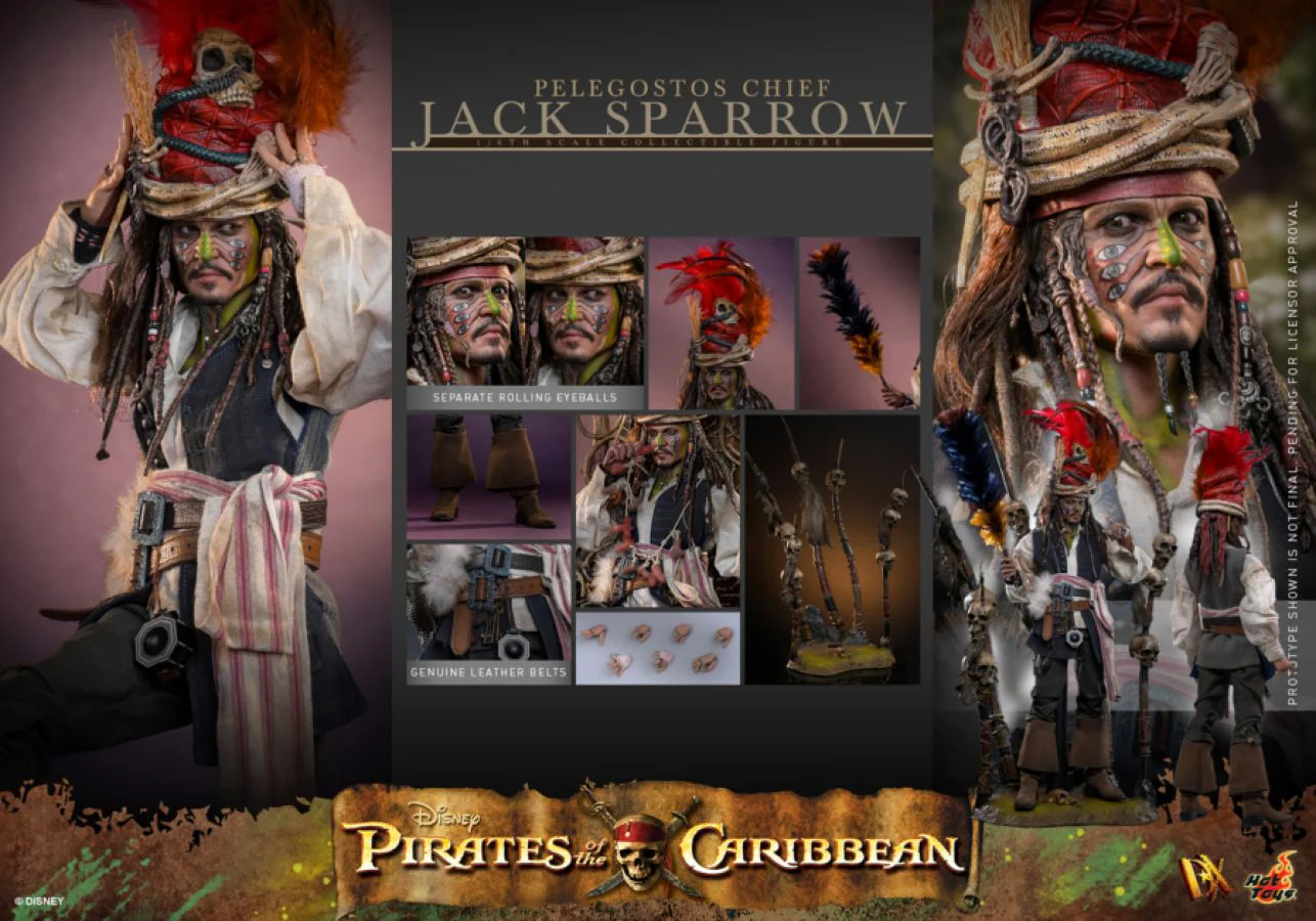 Pirates of the Caribbean 2 - Pelegostos Chief Jack Sparrow 1:6 Scale Collectible Action Figure - Image 14